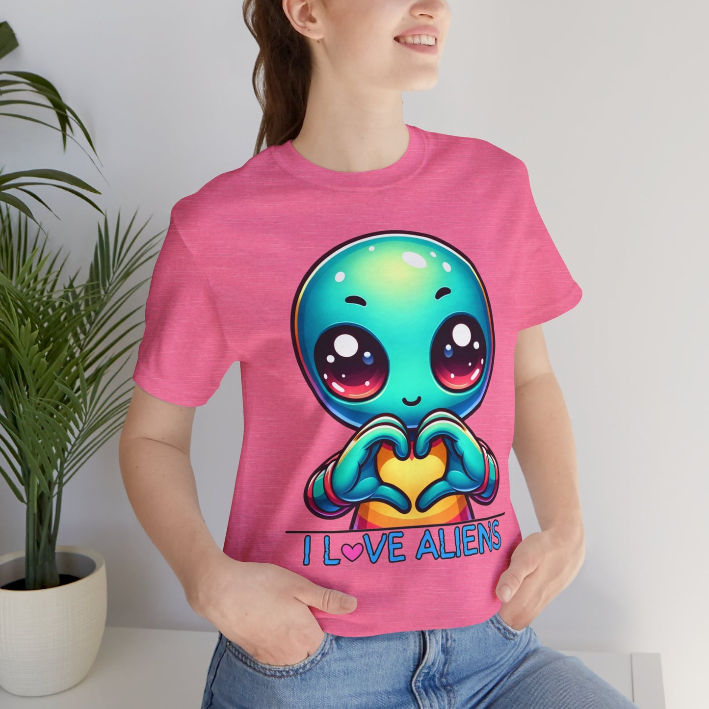 Colorful I love Aliens Gift Store Shirt