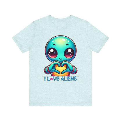 Colorful I love Aliens Gift Store Shirt