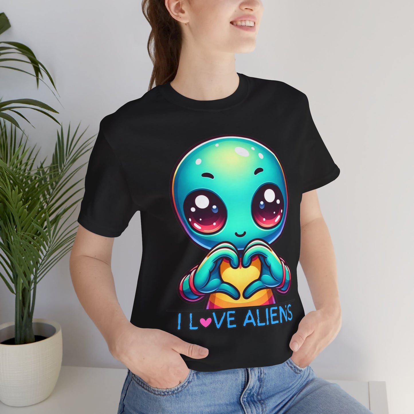 Colorful I love Aliens Gift Store Shirt