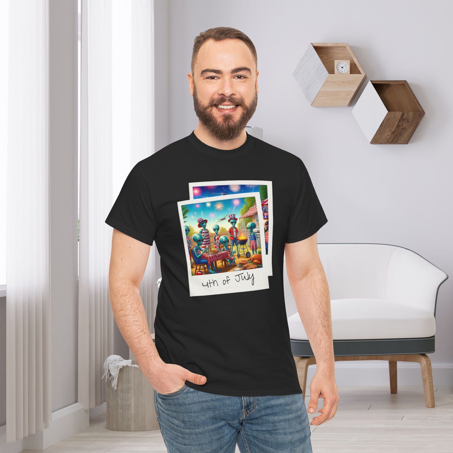 Sci-Fi 4th of July Photo Gift Store Shirt