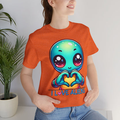 Colorful I love Aliens Gift Store Shirt