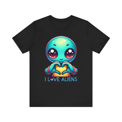 Colorful I love Aliens Gift Store Shirt