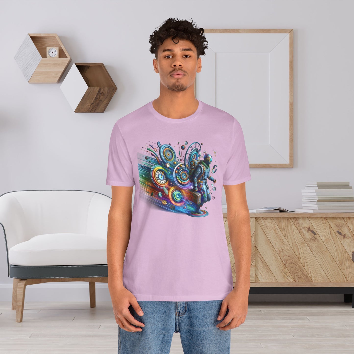 Colorful Time Traveler Sci-Fi Gift Store Shirt