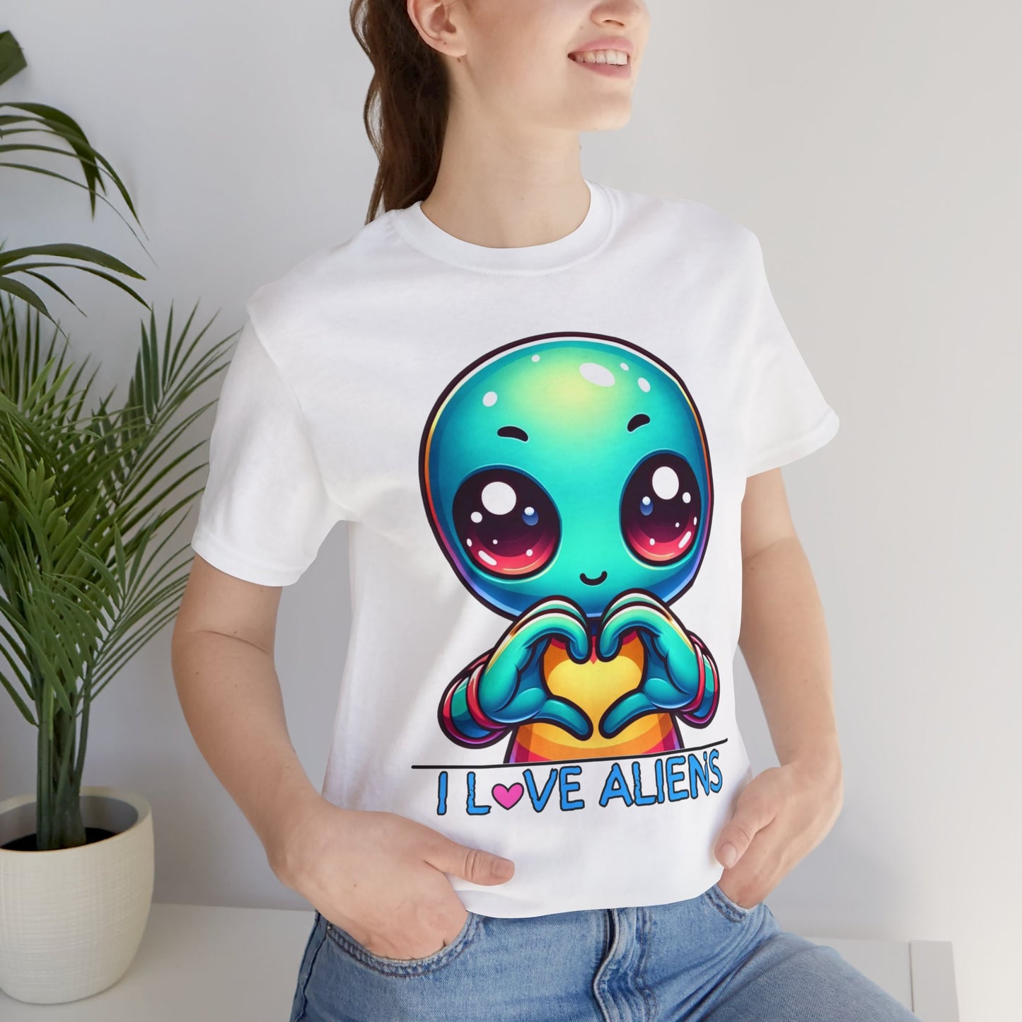 Colorful I love Aliens Gift Store Shirt