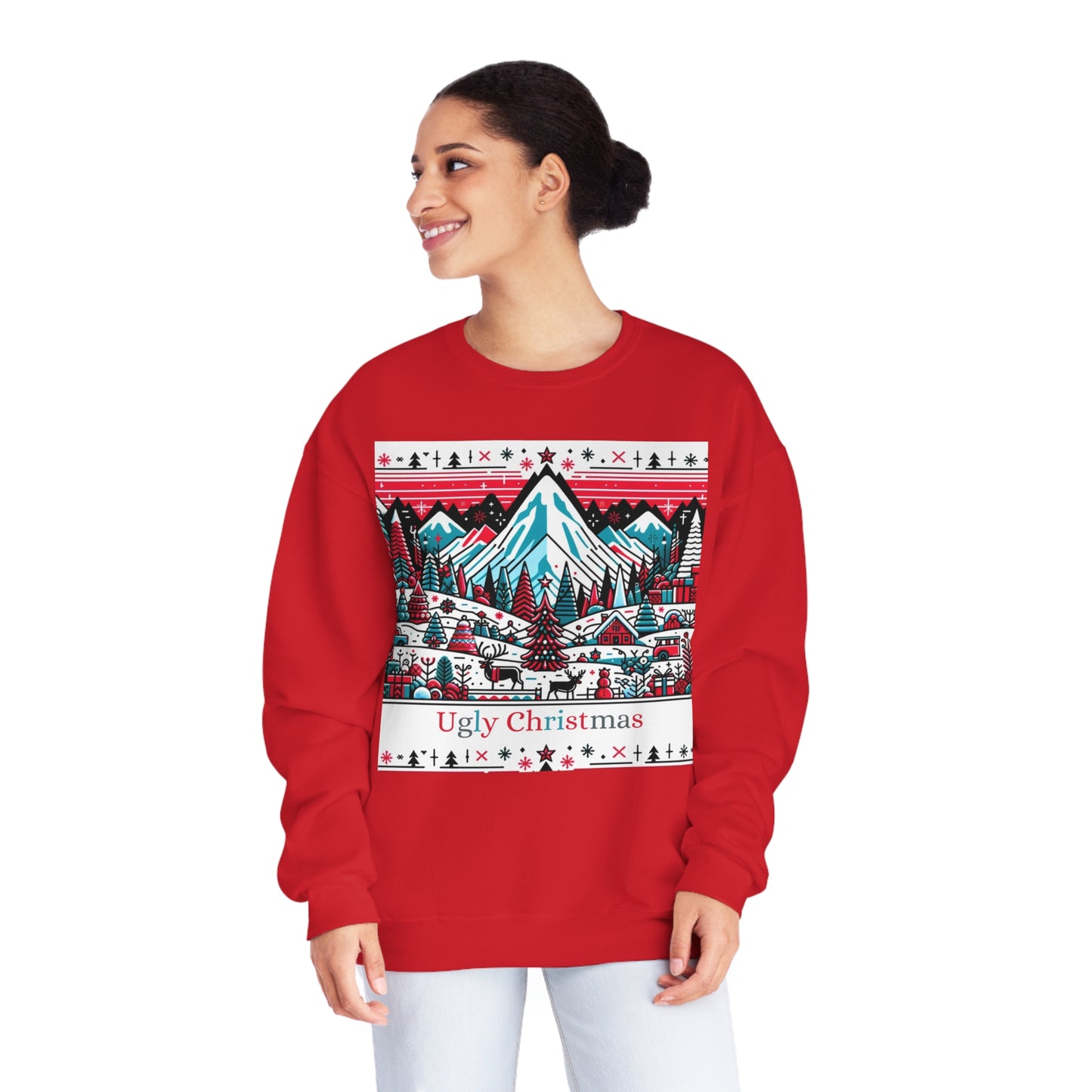 Ugly Christmas Sweater Gift Store Red