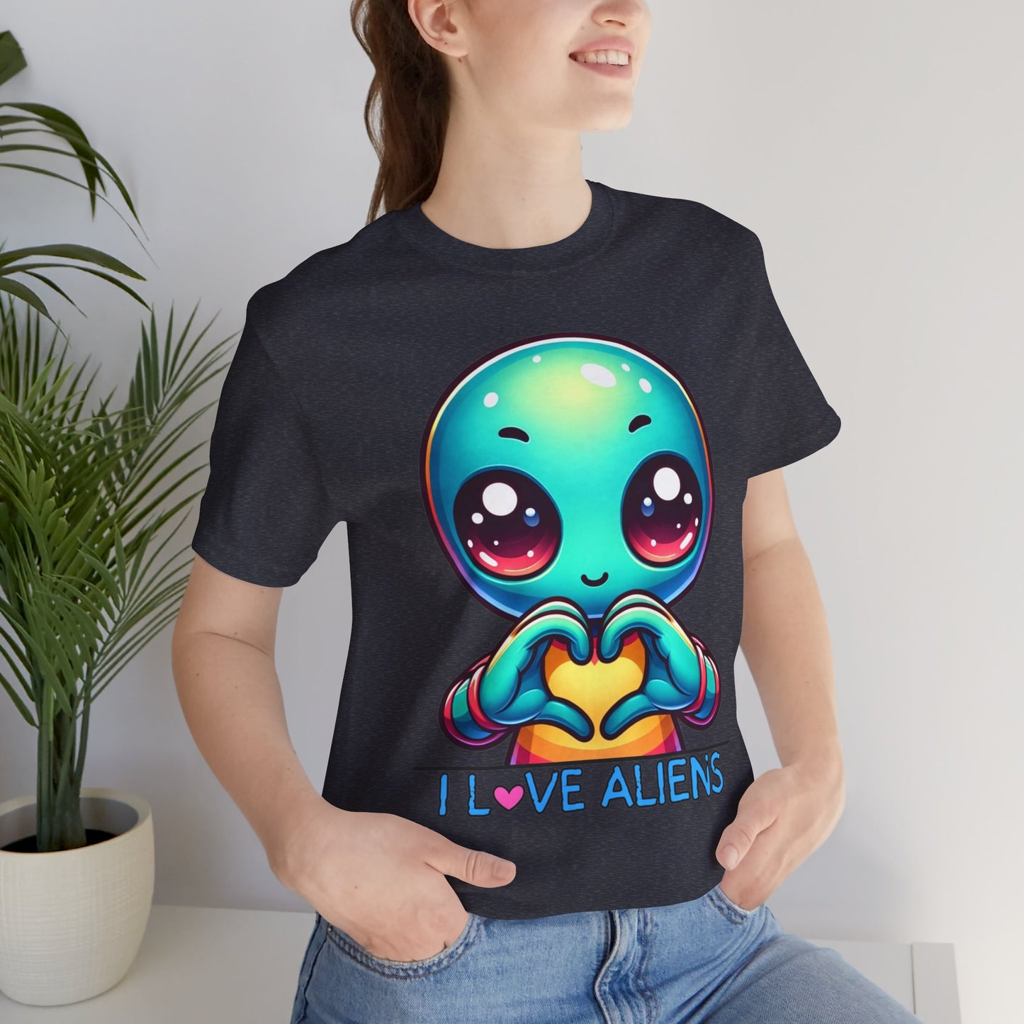 Colorful I love Aliens Gift Store Shirt