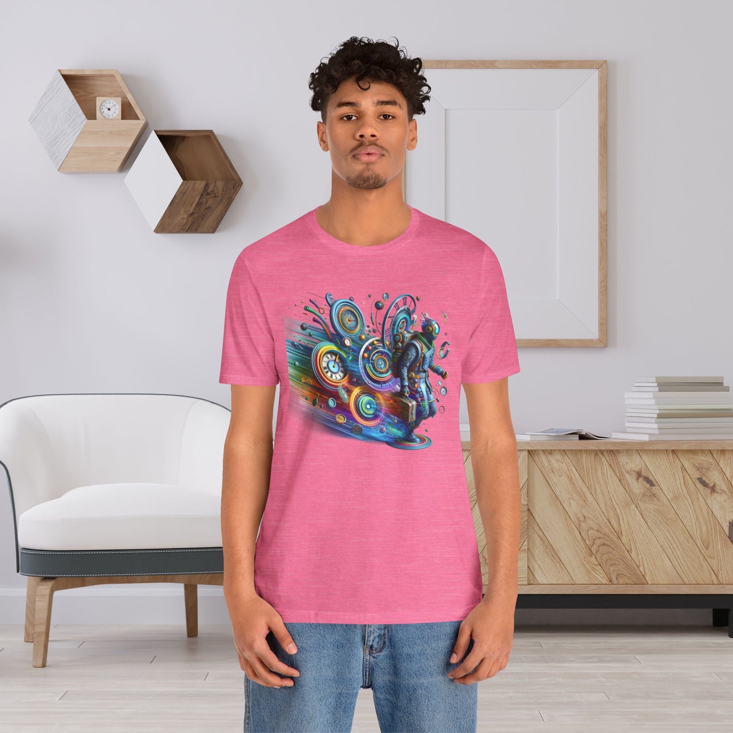 Colorful Time Traveler Sci-Fi Gift Store Shirt