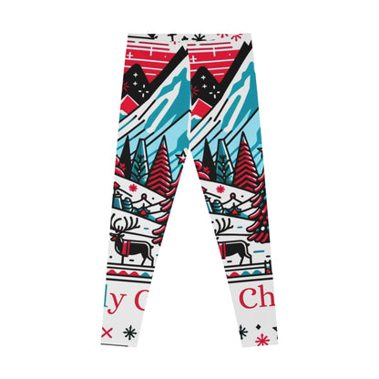 Ugly Christmas Gift Store Leggings Red