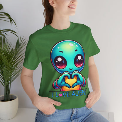 Colorful I love Aliens Gift Store Shirt