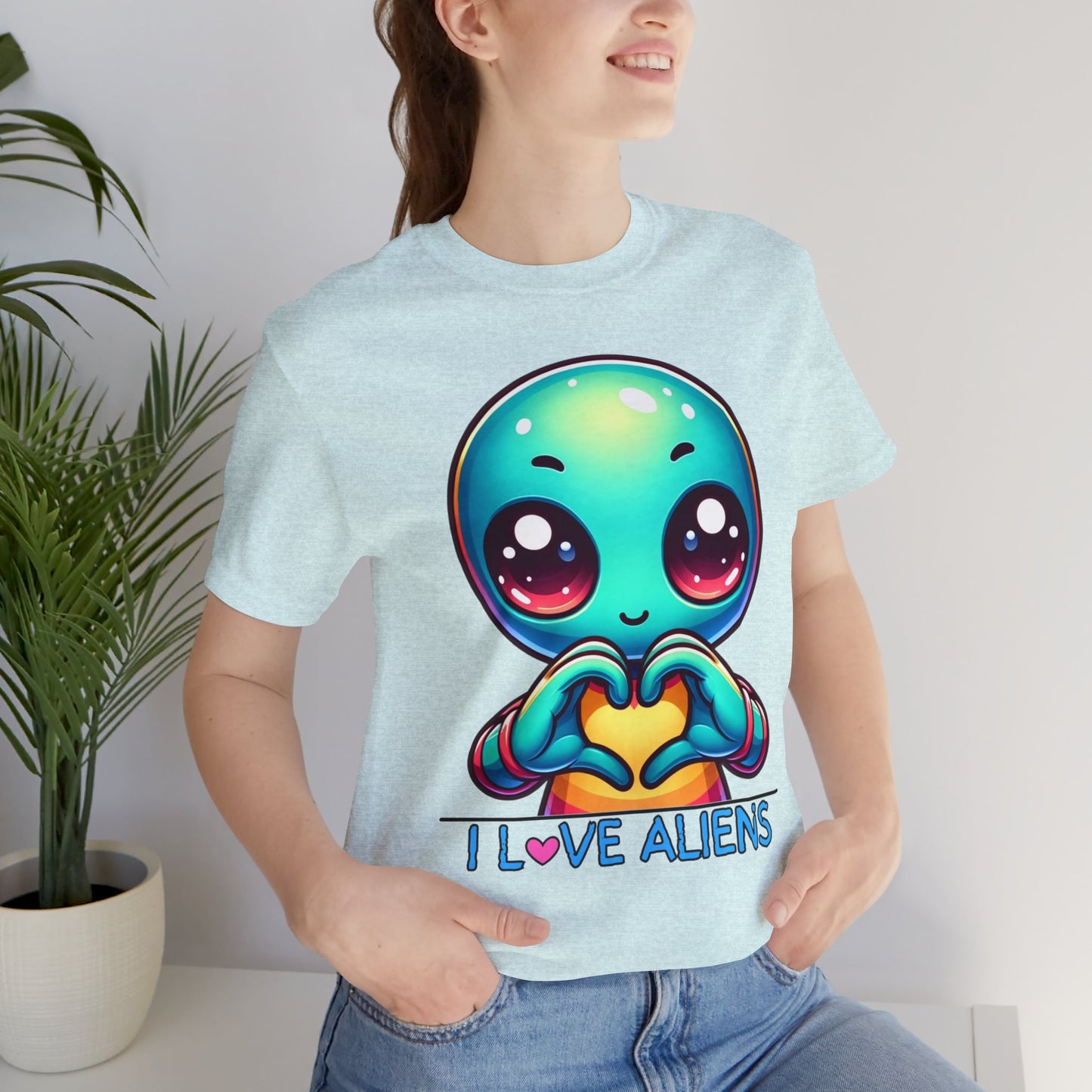 Colorful I love Aliens Gift Store Shirt