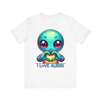 Colorful I love Aliens Gift Store Shirt