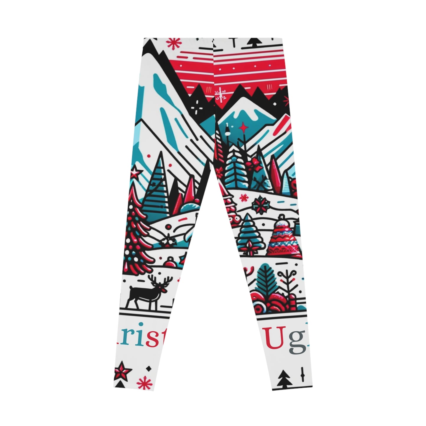 Ugly Christmas Gift Store Leggings Red