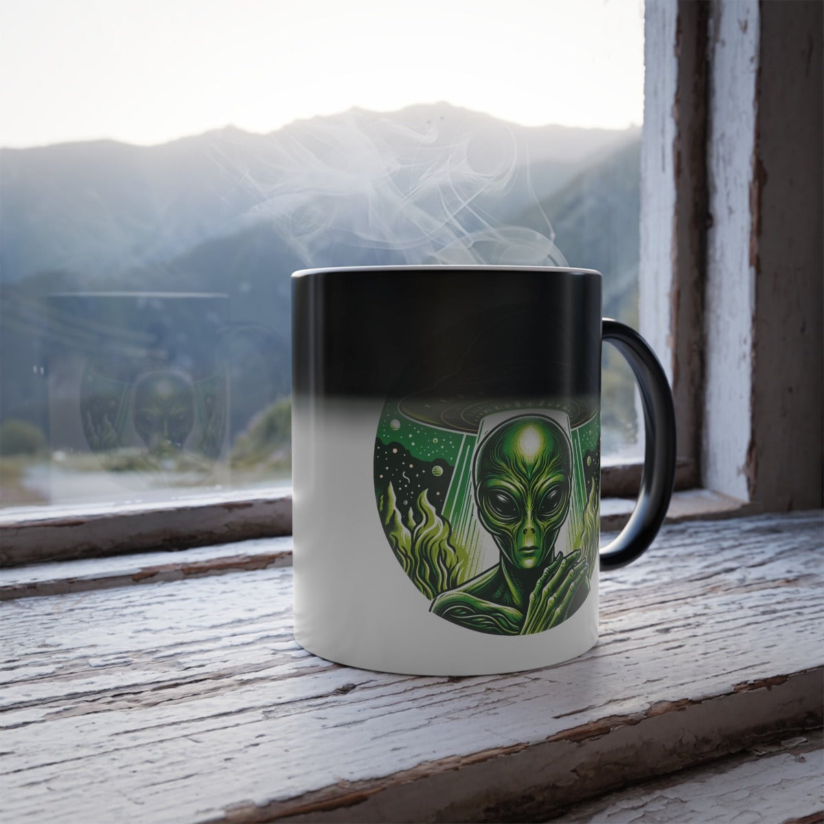 Green Alien Color Morphing Sci-Fi Gift Store Mug