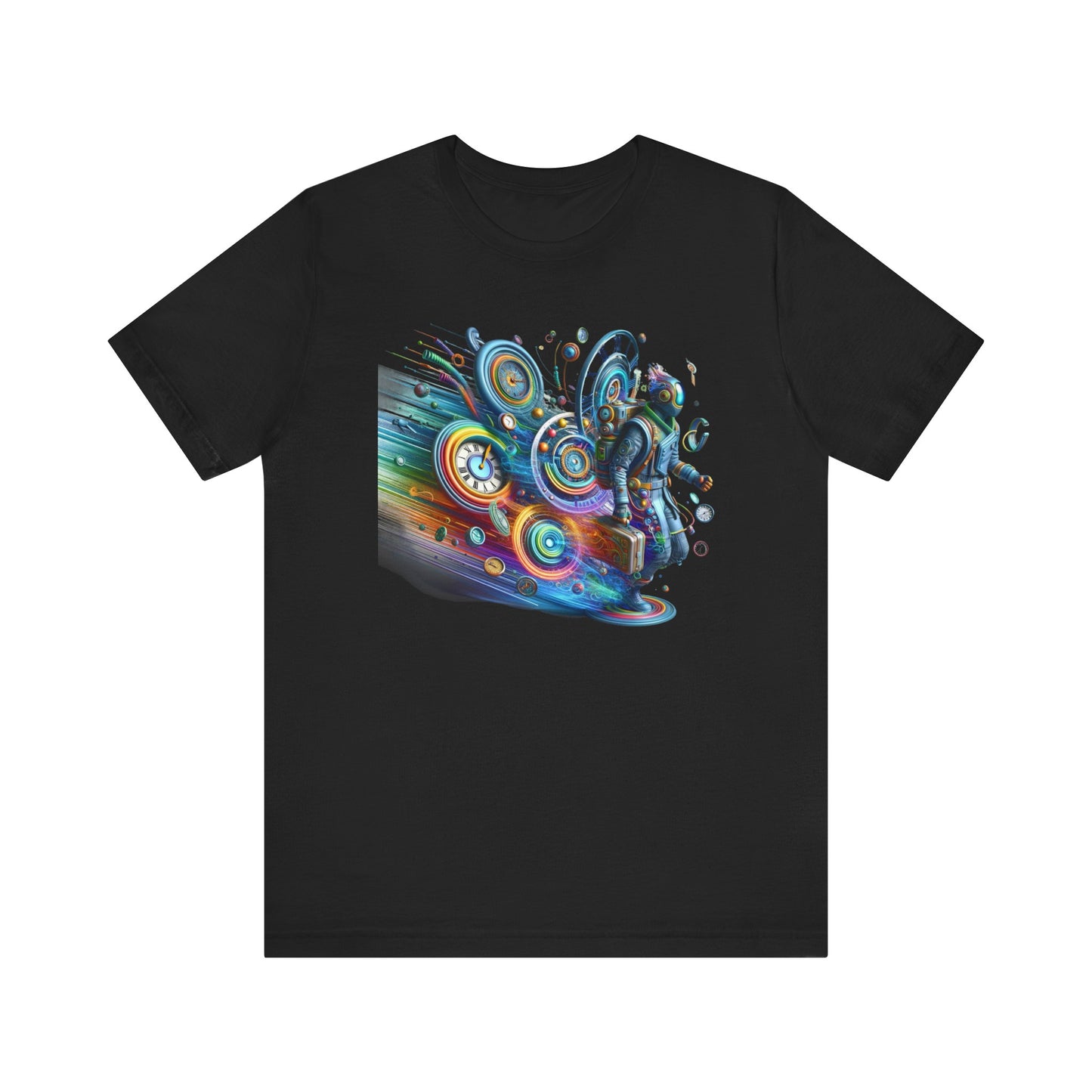 Colorful Time Traveler Sci-Fi Gift Store Shirt