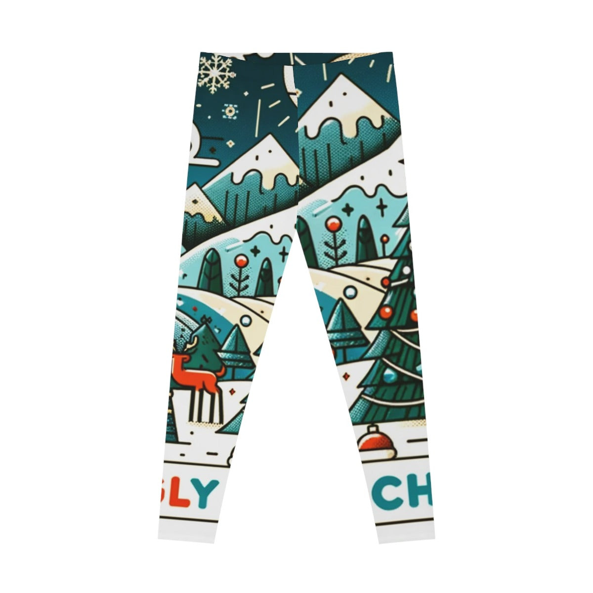 Ugly Christmas Gift Store Leggings Blue