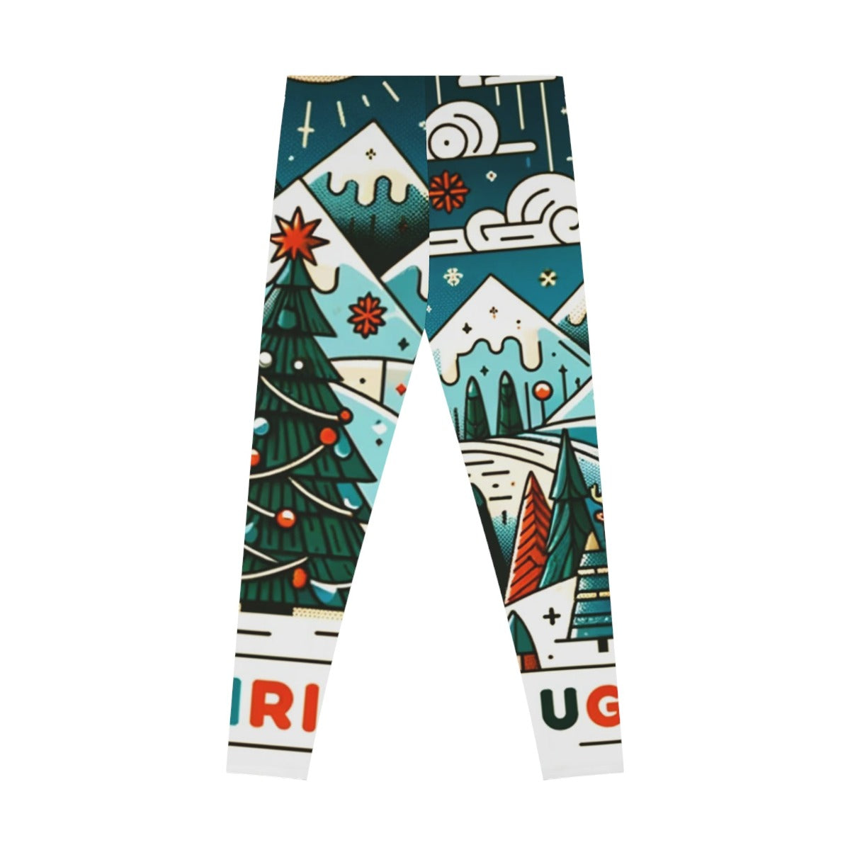 Ugly Christmas Gift Store Leggings Blue