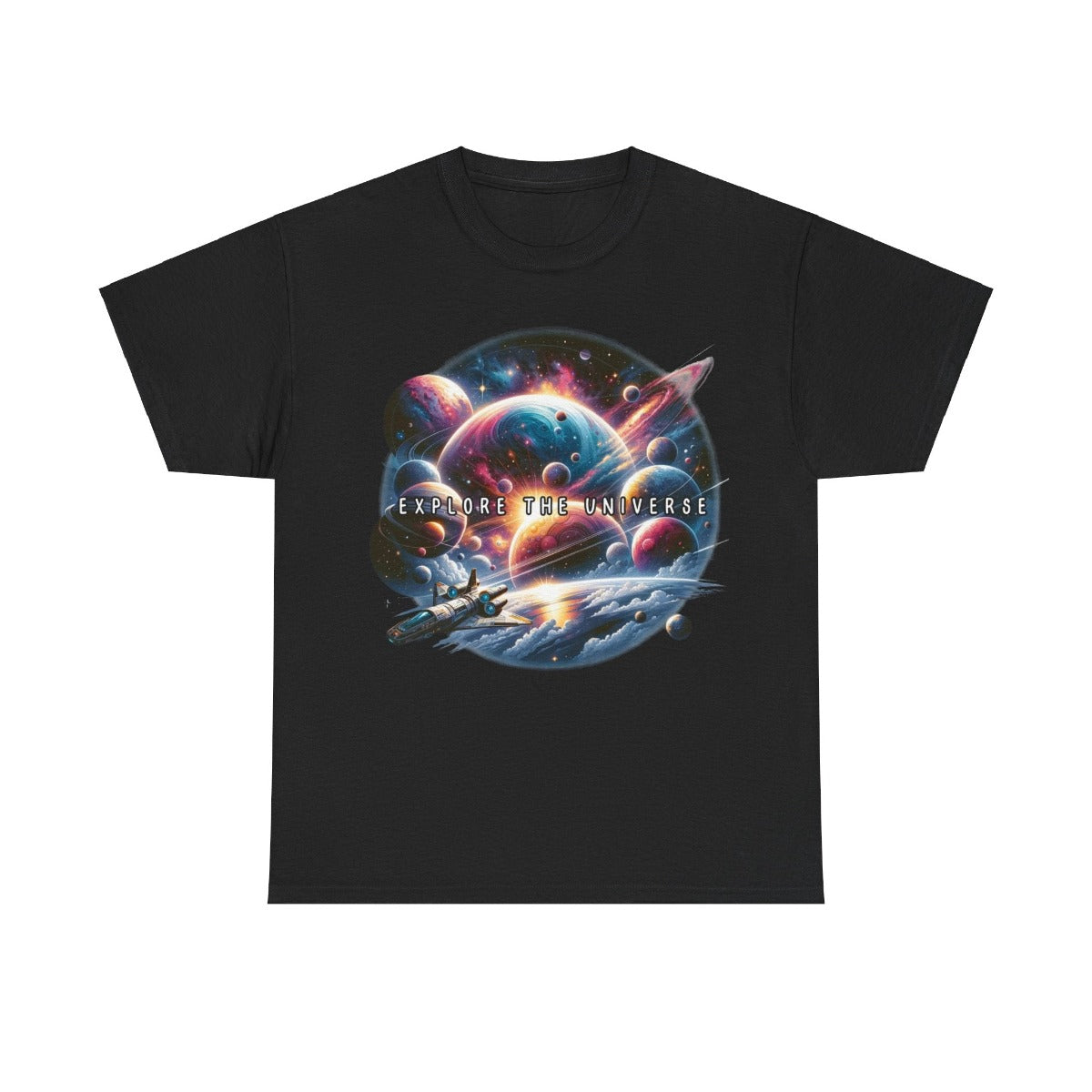 Explore the Universe Sci-Fi Gift Store Shirt Black Front