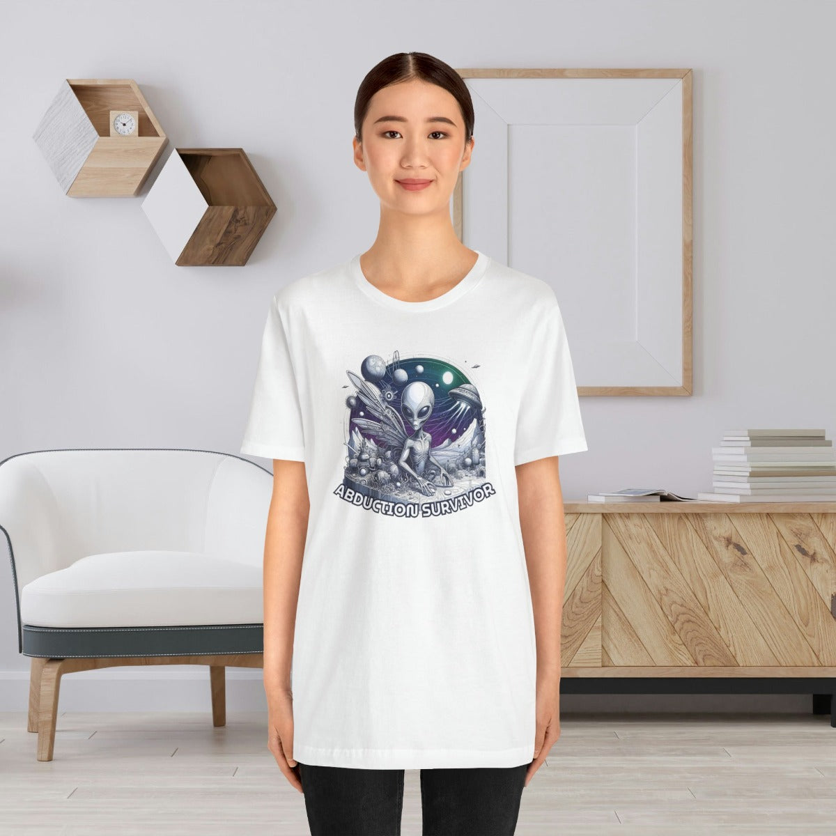 Abduction Survivor Sci-Fi Gift Store Shirt White