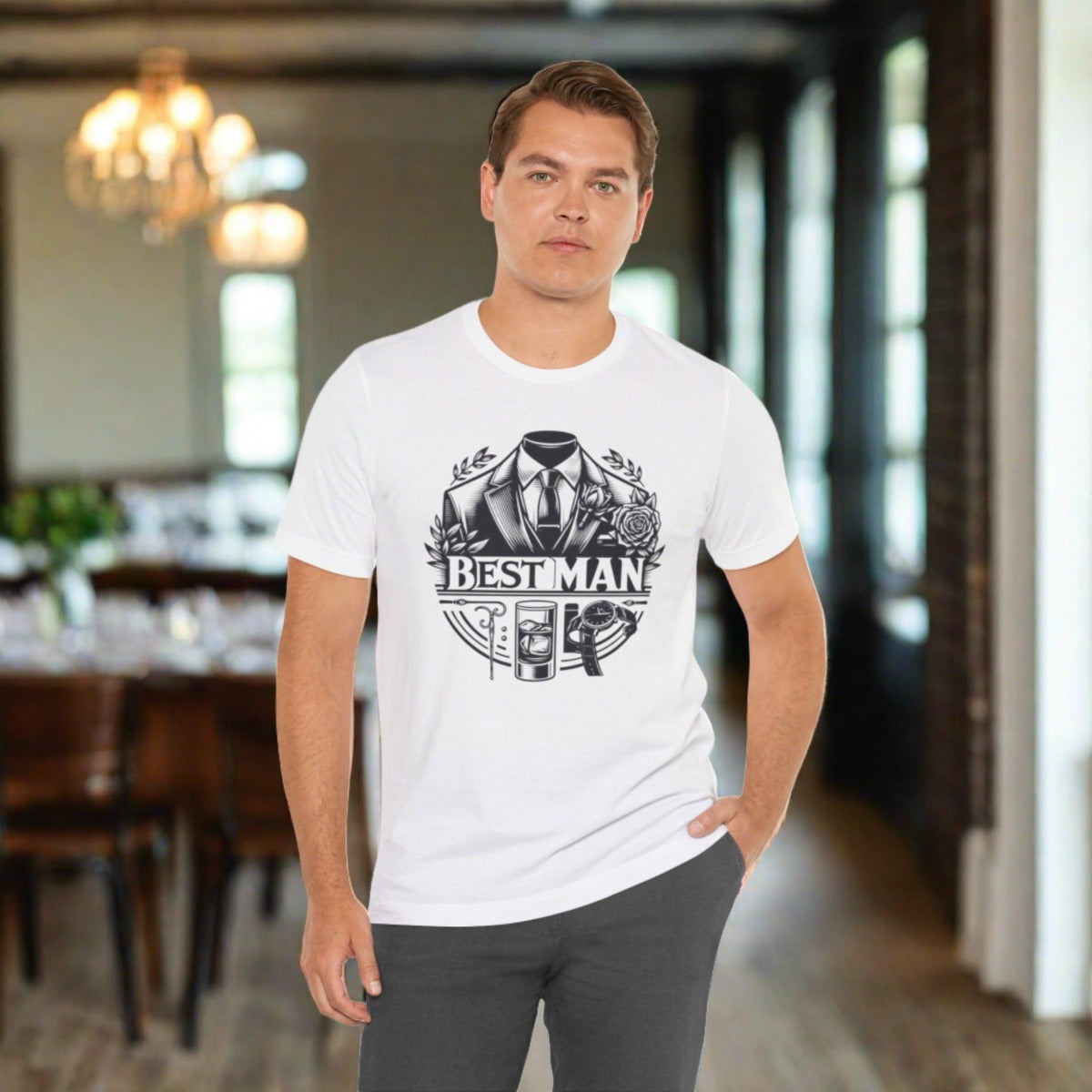 Best Man Rehearsal Dinner Wedding Gift Store Shirt White