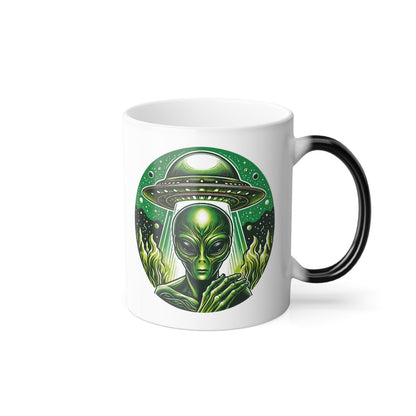 Green Alien Color Morphing Sci-Fi Gift Store Mug Left Side
