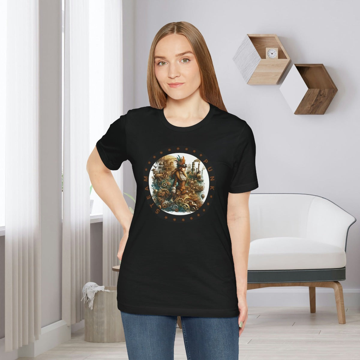 Lady Steampunk Sci-Fi Gift Store Shirt Black