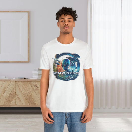 Take Me To Your Leader Sci-Fi Gift Store Shirt White