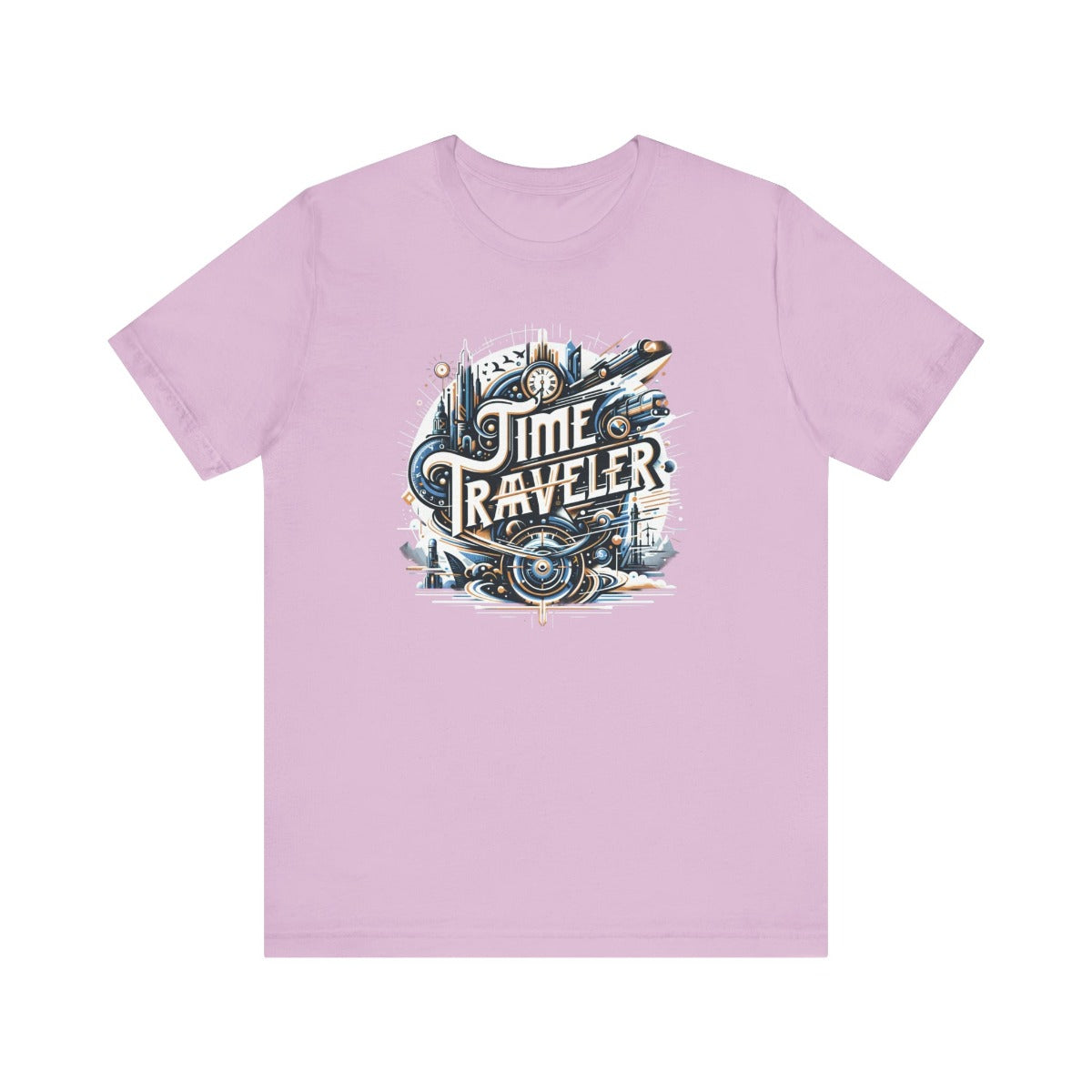 Time Traveler Sci-Fi Gift Store Shirt Lilac Front