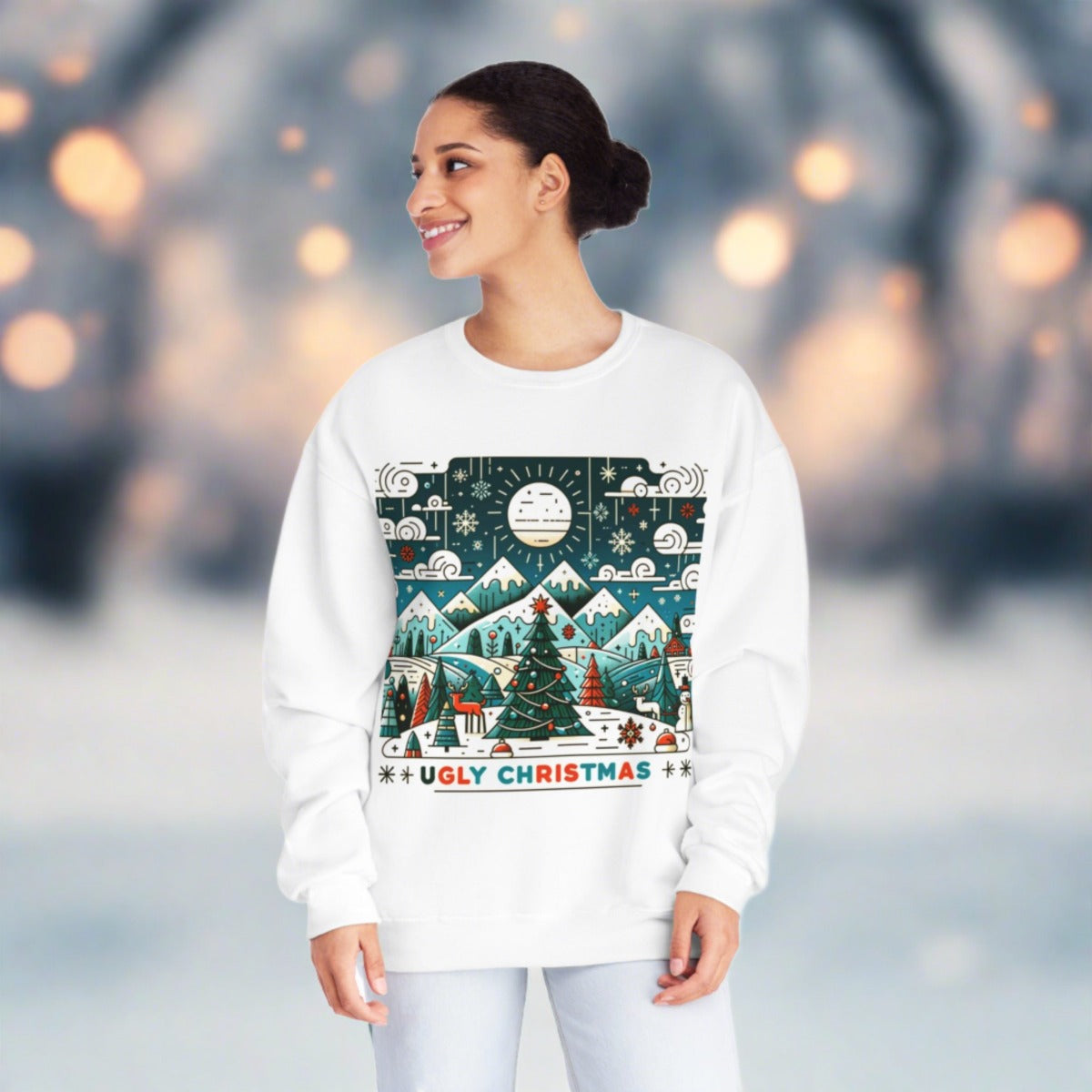 Ugly Christmas Sweater Blue Design